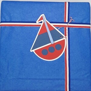 Boot oder Yacht Geburtstagsgeschenkanhänger. 6er Set. Rot, blau, marine und weiß