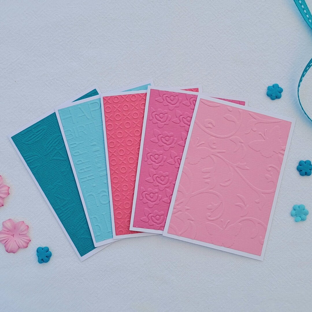 Handmade Embossed Greeting Card Set, Pastel Colors, Blank Note Cards - Etsy