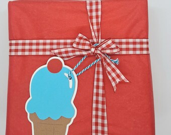 Handmade Ice Cream Birthday Gift Tags, Set of 6