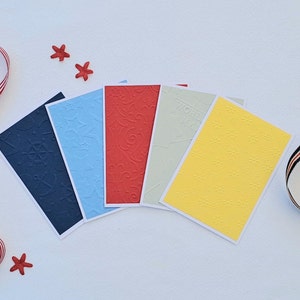 Nautical Nibble Pack! Handmade greeting card pack, set of 5 blank embossed small cards and envelopes, can be used for all occasions.