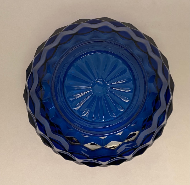 Vintage Indiana Glass Cobalt Blue Candy Dish Whitehall Etsy