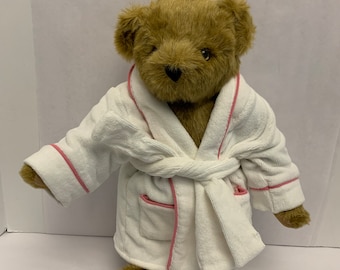 Authentic Vermont Brown Teddy Bear With Bathrobe Fully Jointed Classic Bear Plush VINTAGE