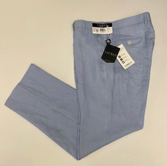 Ralph Lauren Mens Blue Classic-fit Linen Dress Pants Size 34 - Etsy