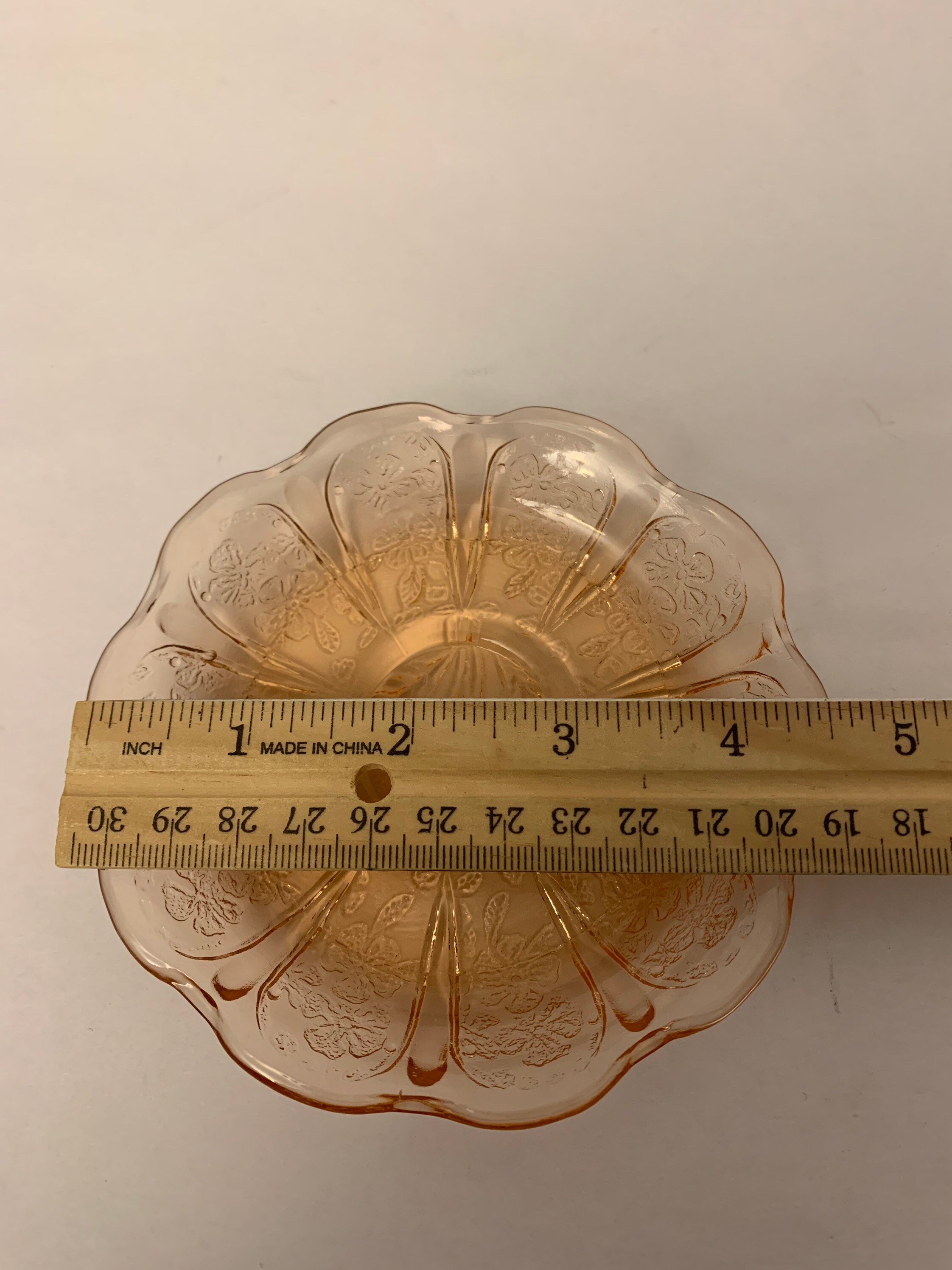 Vintage Pink Depression Glass Cherry Blossom 4 1/2 Etsy