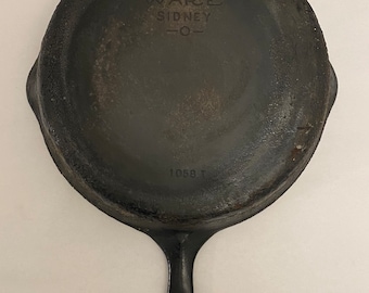 Vintage Wagner Ware Cast Iron Frying Pan #1058-T Sidney 0.