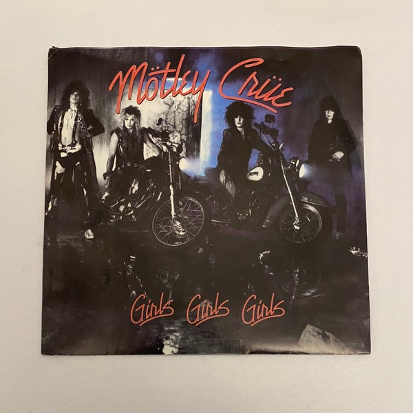 Vintage 1987 Motley Crue Vinyl 45 Girls Girls Girls Elektra.