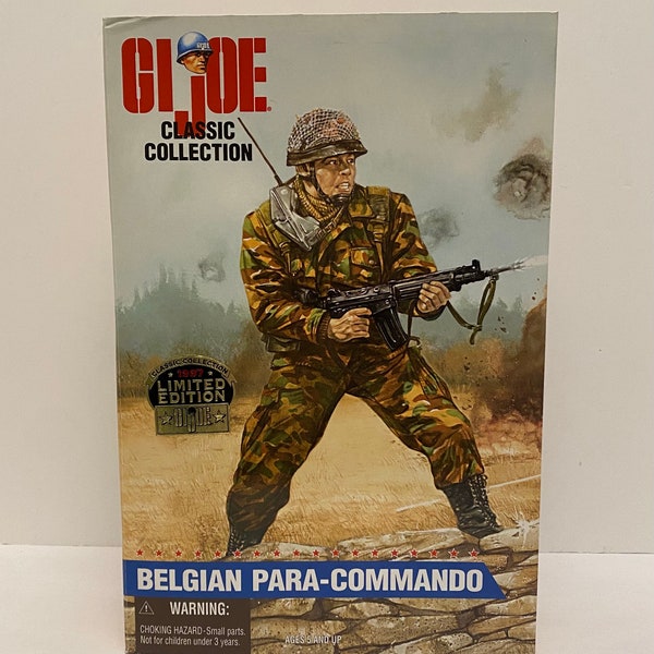 Vintage G.I. Joe 12” Belgian Para Commando Action Figure 1997 New Factory Sealed.