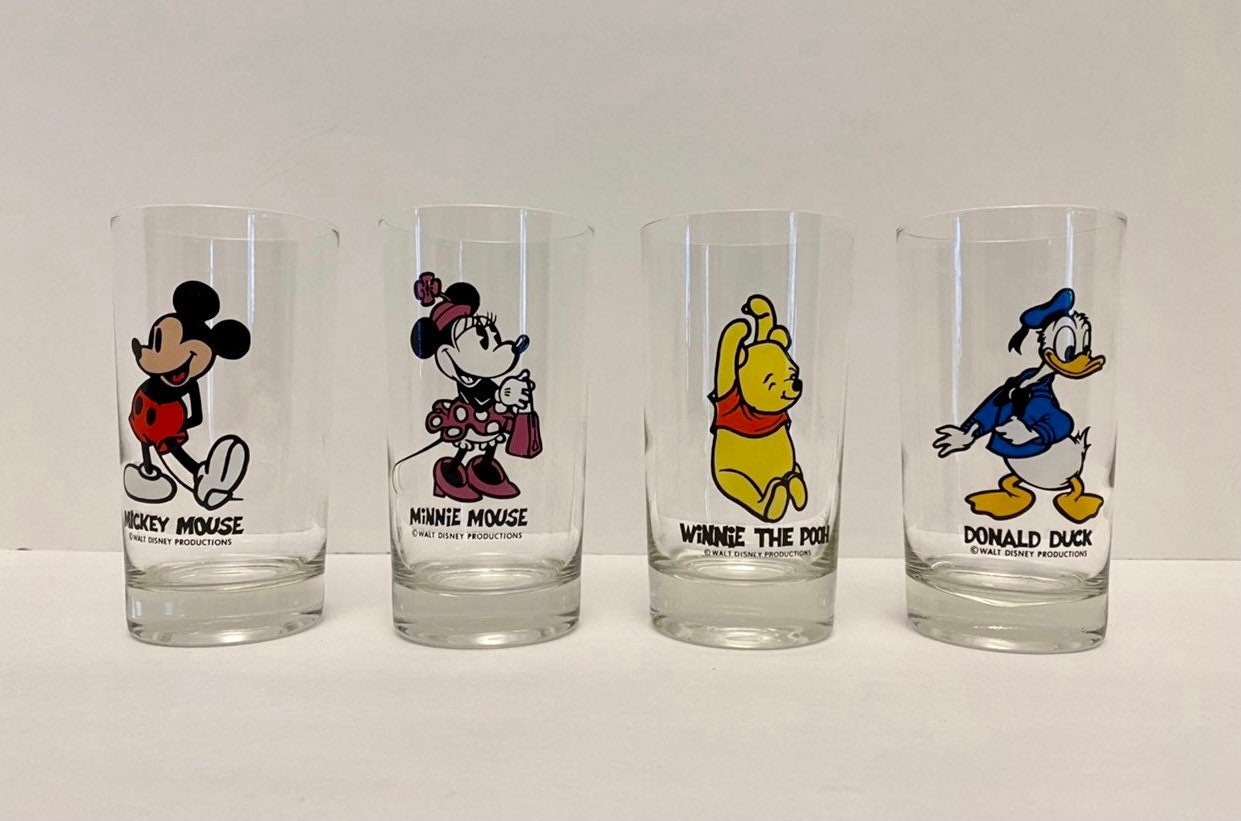RARE Vintage Disney Director Mickey Mouse 5.5 Tall Glass Drink