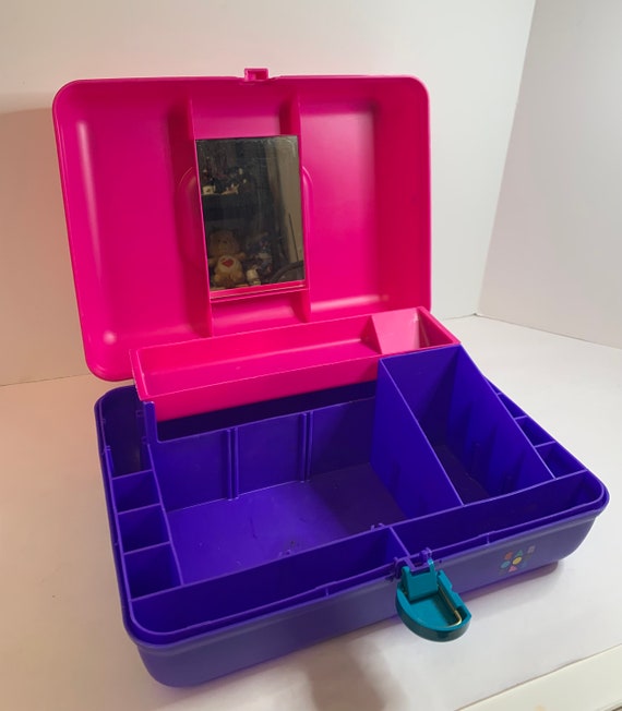 Vintage Caboodles Makeup Case 2770/2775 Purple and Hot Pink Cosmetic  Organizer 