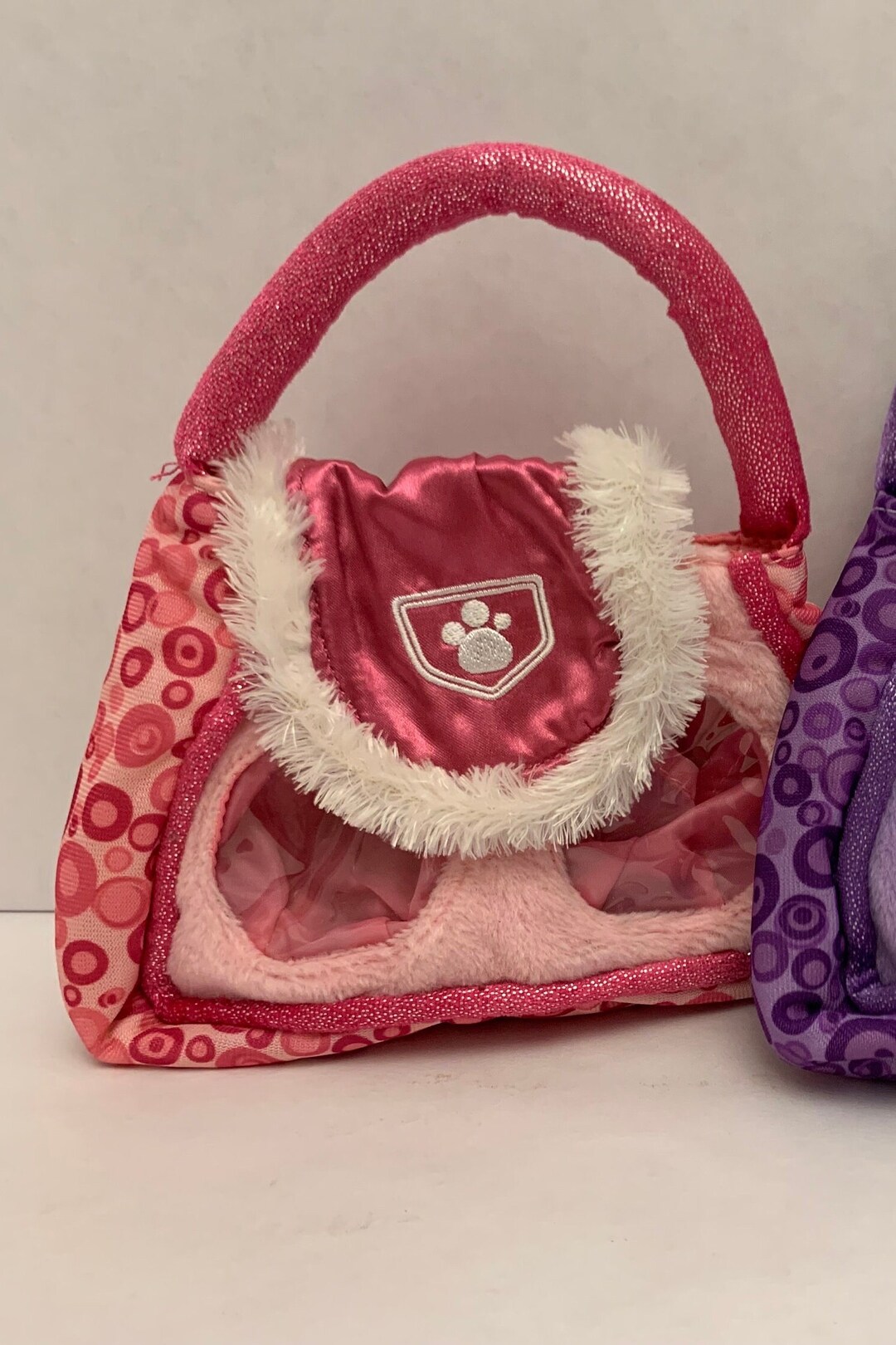 Puppy in My Pocket Dog Purse Toy for Kids Fuzzy Flocked Animal