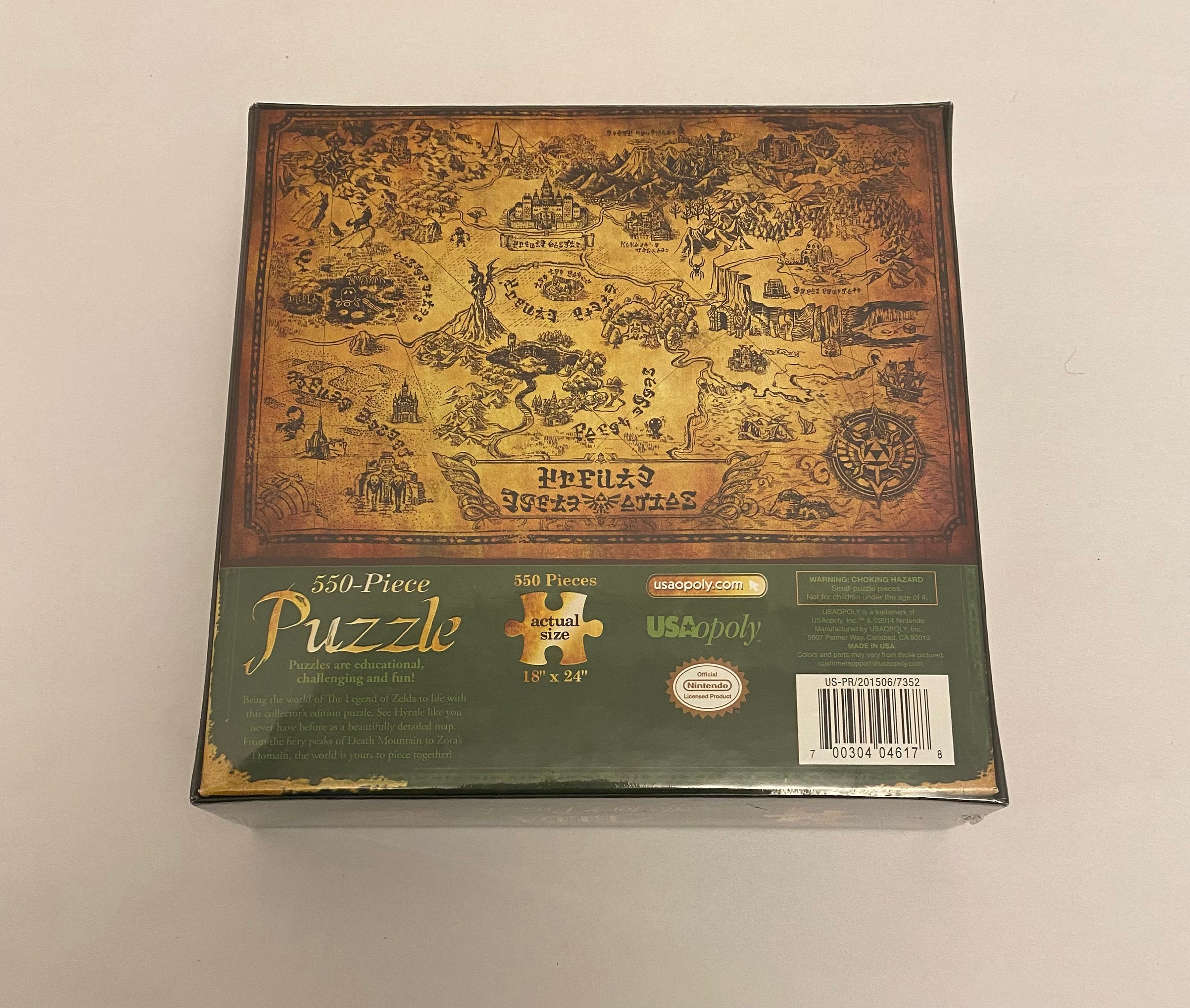 The Legend of Zelda Collector's Edition Puzzle NEW Hyrule Map 550 pcs, 18  x 24