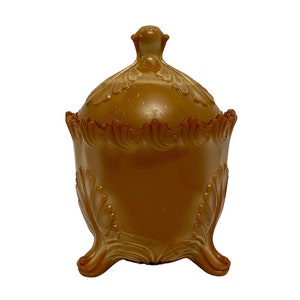 EAPG C1900 Chocolate Slag Glass Greentown Leaf Bracket Lidded Dish ...