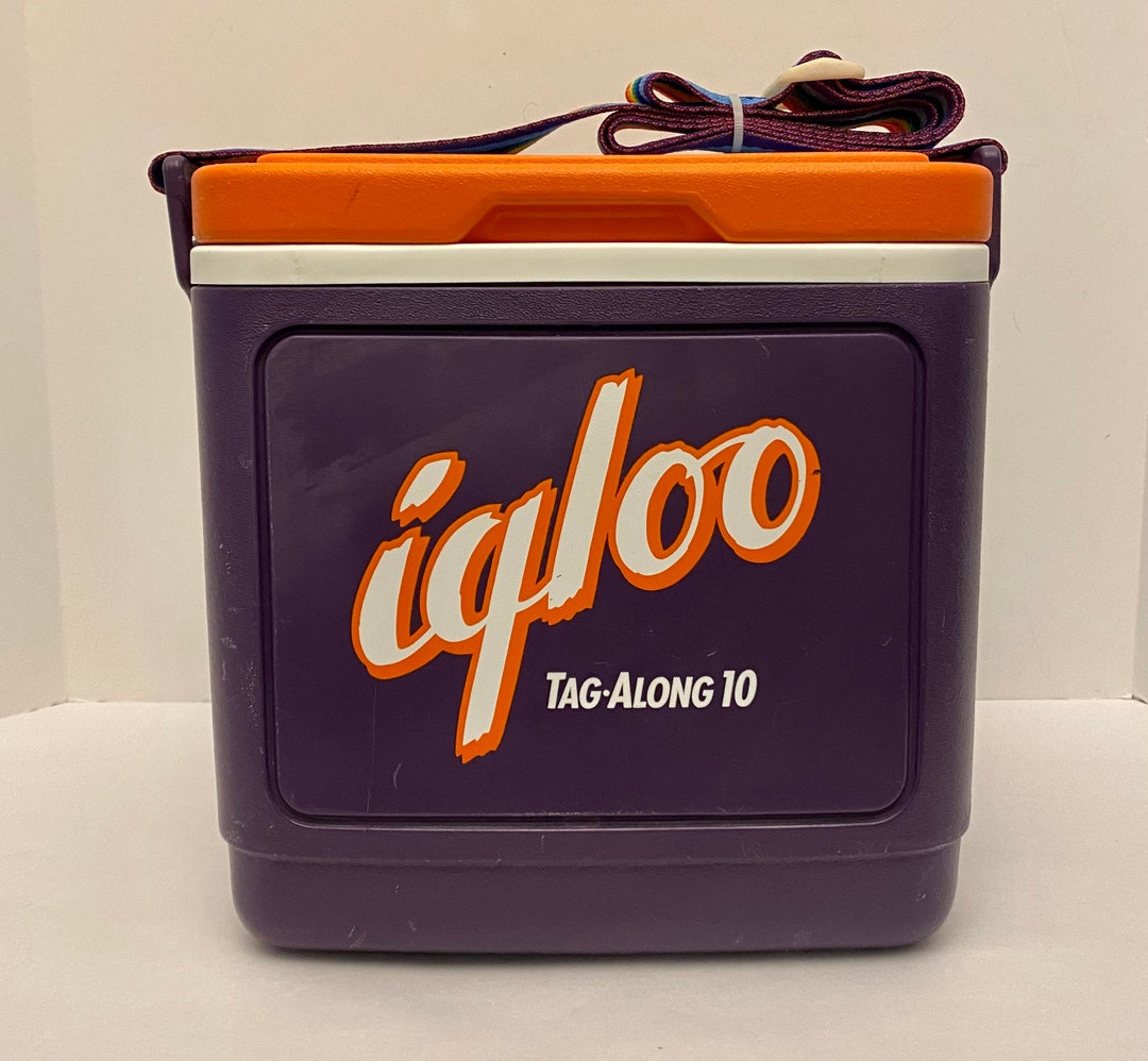 Vintage Igloo Tag Along 10 Cooler Purple/orange With Rainbow Etsy
