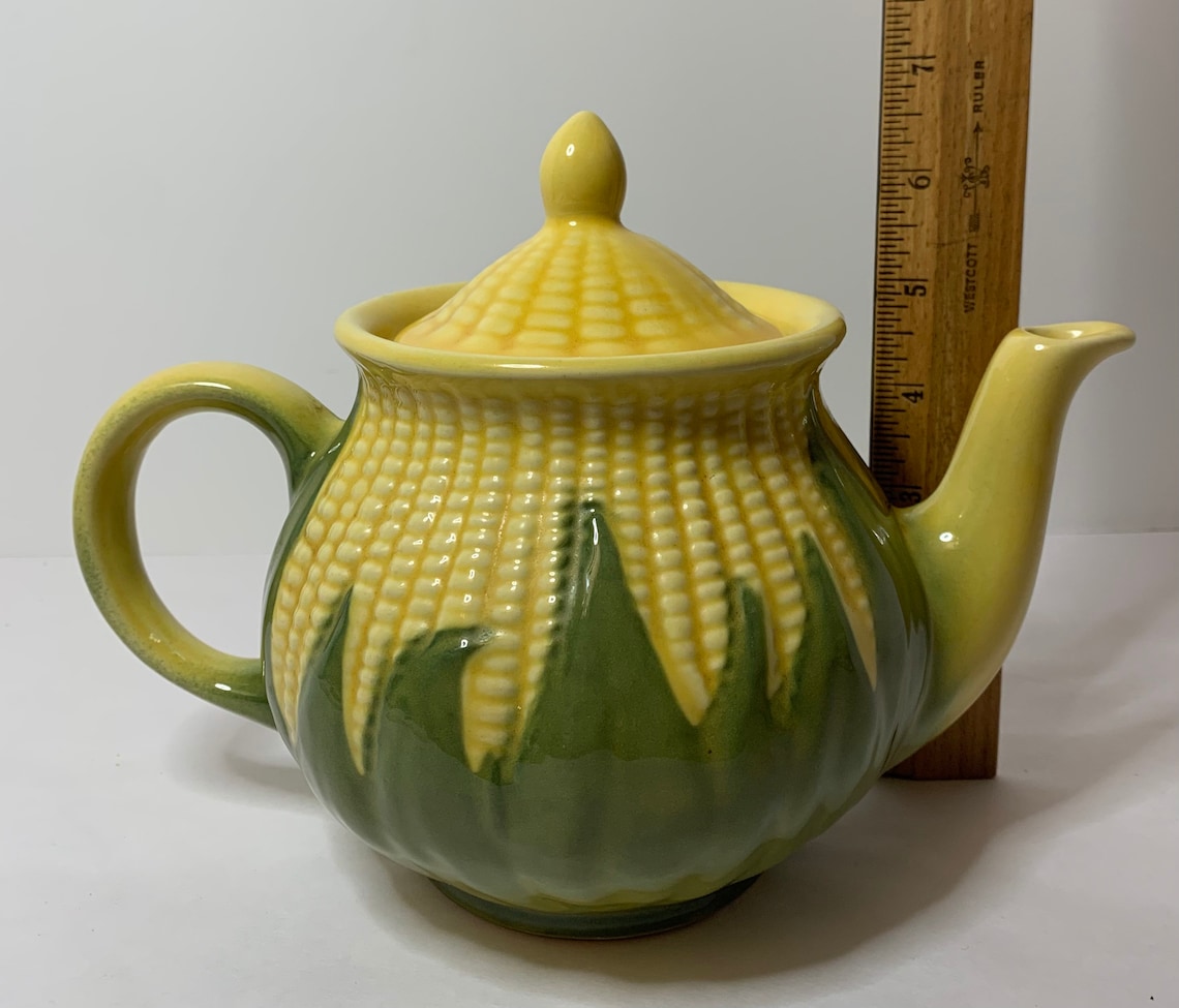 VINTAGE SHAWNEE Pottery Corn King Tea Pot & Lid 75 USA. Vtg Etsy