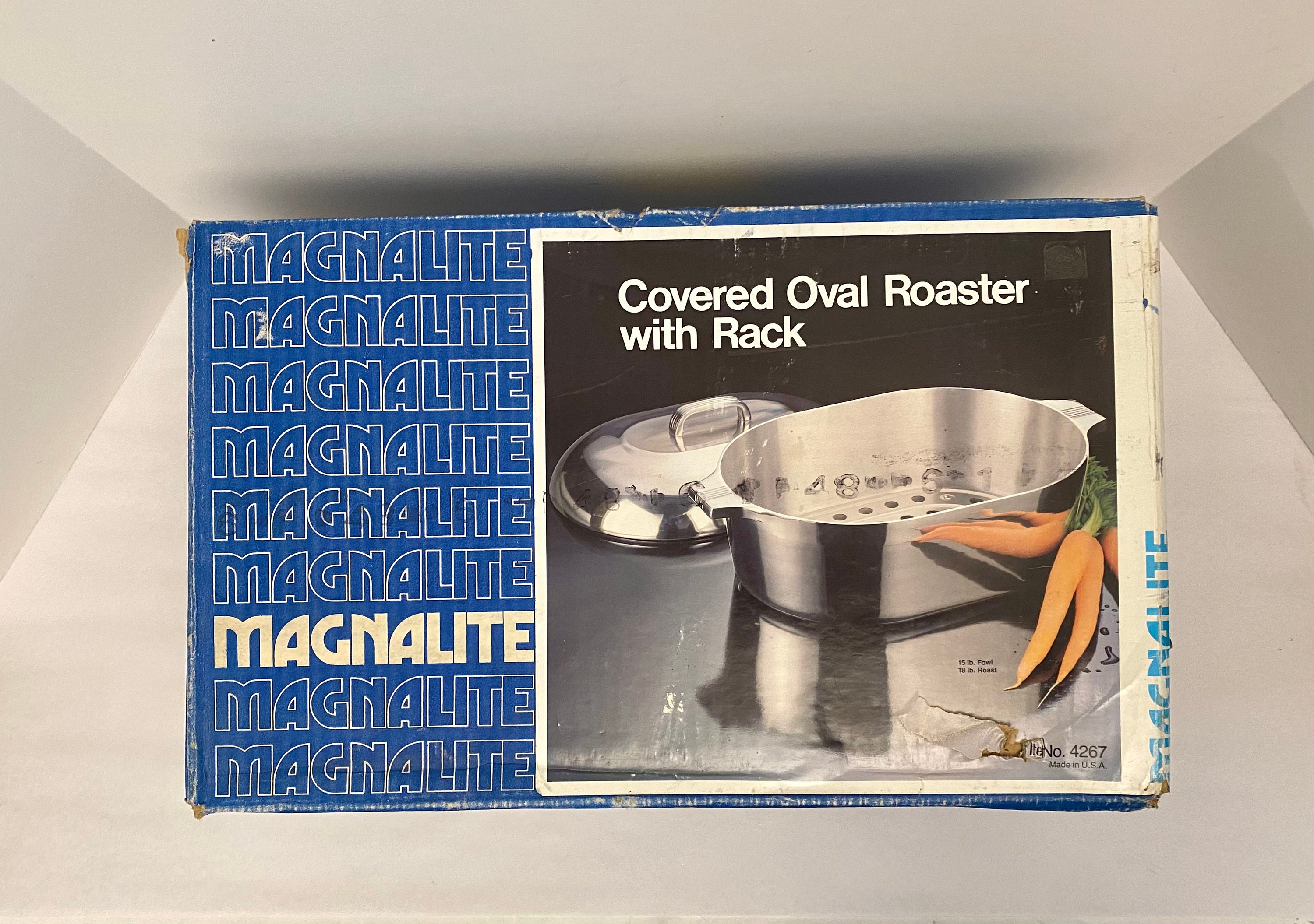 GHC Wagner Ware 13 QT Magnalite Oval Roaster Pot With Box 4267