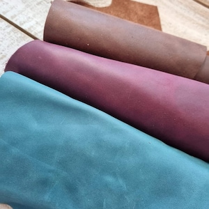 Scarti di Pelle Crazy Horse – Pezzi di Pelle di Alta Qualità in 3 Colori per Lavorazioni, Cucito e Progetti Creativi
