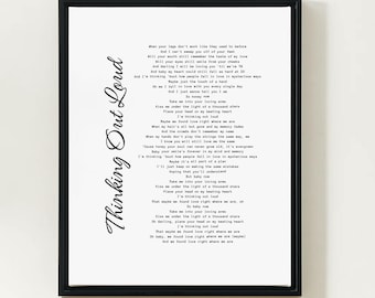 Ed Sheeran Thinking out loud- Lyric Photo Digital download