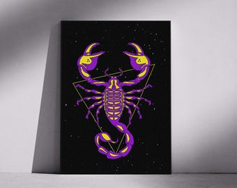Scorpio Zodiac Wall Art Print, Scorpio Sign Illustration, Astrology Decor Printable/ a4 a3