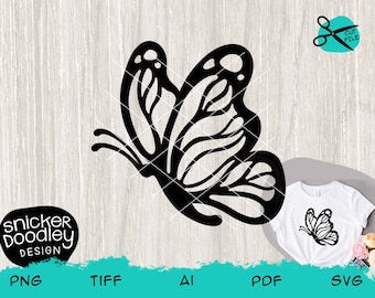 Beautiful elegant Butterfly SVG cut file for Cricut + Silhouette cutting machines • Sublimation or Iron-on design, also works for Glowforge