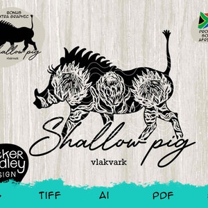 Proudly South African Afrikaans Vlakvark Warthog with Proteas • SVG cut file for Cricut + Silhouette cutting machines • Clipart • Funny