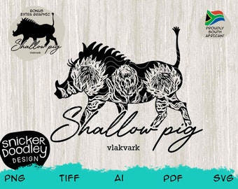 Proudly South African Afrikaans Vlakvark Warthog with Proteas • SVG cut file for Cricut + Silhouette cutting machines • Clipart • Funny