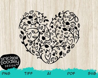 Doodled Tulip Love, Dutch, SVG cut file for Cricut + Silhouette cutting machines • Heart shaped T-shirt design for iron on and clipart