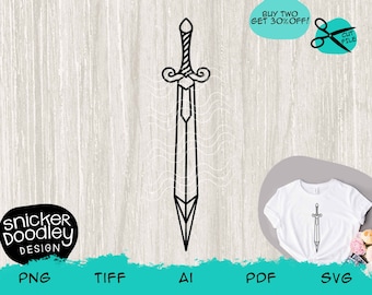 Sword SVG cut file for Cricut, Silhouette, even Glowforge machines! • Fantasy warrior fan art • Clipart