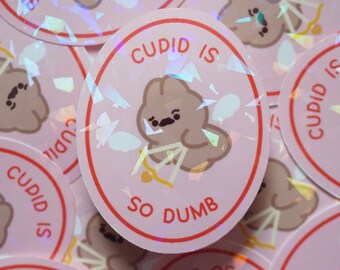 Cupid Is So Dumb Waterproof Glossy Vinyl Die-Cut Sticker | K-pop | Laptop, Water Bottle, Notebook Sticker Gift | 2.5in x 1.963 in