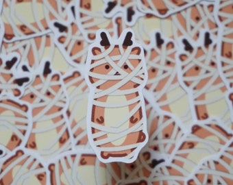Mummy Reuben | SpookyLil' Friends Soft Matte Vinyl Die-Cut Sticker | Halloween Stickers | 1.75 in x 0.837 in