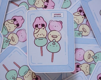HappyLil' Dango Soft Matte Vinyl Die-Cut Sticker | Dango | Laptop, Water Bottle, Notebook Sticker Gift | 1.514 in x 2.001 in