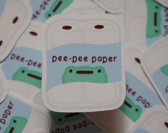 Pee-Pee Paper Soft Matte Vinyl Die-Cut Sticker | Asian Snacks | Laptop, Water Bottle, Notebook Sticker Gift | 1.5 in x 1.293 in