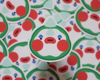Clown Domino | SpookyLil' Friends Soft Matte Vinyl Die-Cut Sticker | Halloween Stickers | 1.257 in x 1.25 in