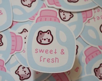 Sweet & Fresh Soft Matte Vinyl Die-Cut Sticker | Asian Snacks | Laptop, Water Bottle, Notebook Sticker Gift | 2.001 in x 1.535 in