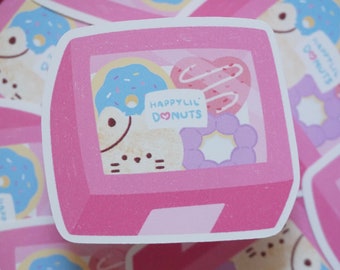HappyLil' Donuts Soft Matte Vinyl Die-Cut Sticker | Donuts | Laptop, Water Bottle, Notebook Sticker Gift | 2.171 in x 2 in