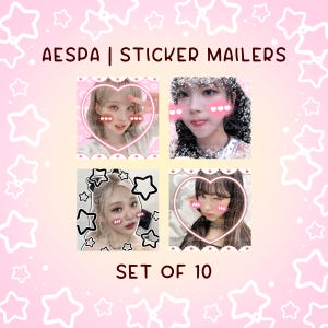 AESPA / Pegatinas de correo Kpop / Pegatinas de correo feliz / Pegatinas de Kpop / Pegatinas comerciales de Kpop / Pegatinas de AESPA / Juego de 10