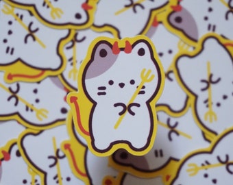 Devil Donut | SpookyLil' Friends Soft Matte Vinyl Die-Cut Sticker | Halloween Stickers | 1.5 in x 1.208 in