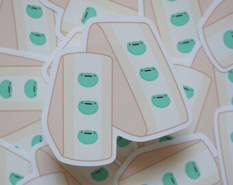 Fred Sandwich Soft Matte Vinyl Die-Cut Sticker | Cute Frog | Laptop, Water Bottle, Notebook Sticker Gift | 1.918 in x 2 in
