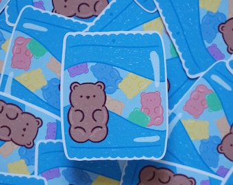 HappyLil' Gummies Soft Matte Vinyl Die-Cut Sticker | Gummy Bears | Laptop, Water Bottle, Notebook Sticker Gift | 1.846 in x 2.5 in