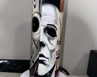 Halloween cup, scary tumbler, horror movie theme cup