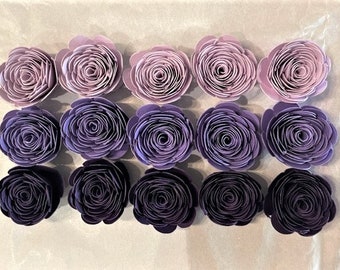 Purple Paper Roses - Purple Paper Flowers