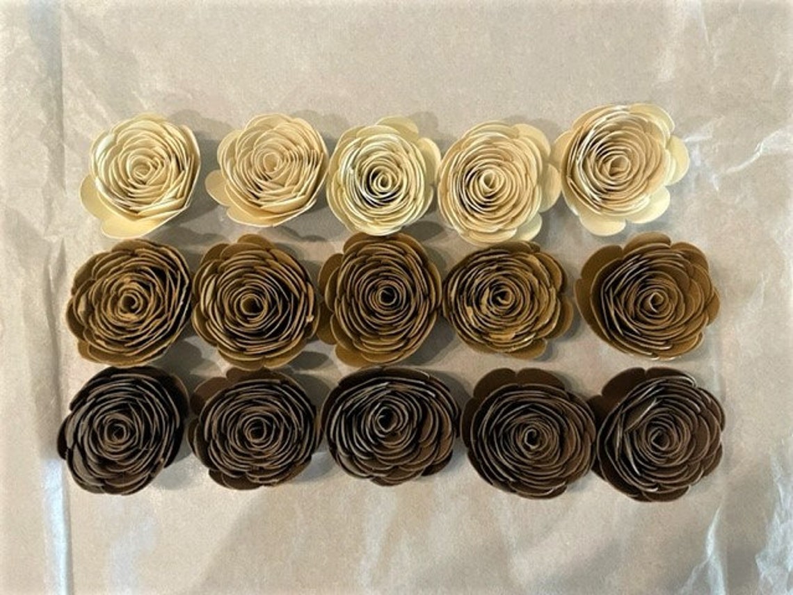 Brown Paper Roses Brown Paper Flowers Etsy