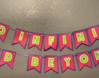Two Infinity and Beyond Banner - Toy Story Inspired Banner
