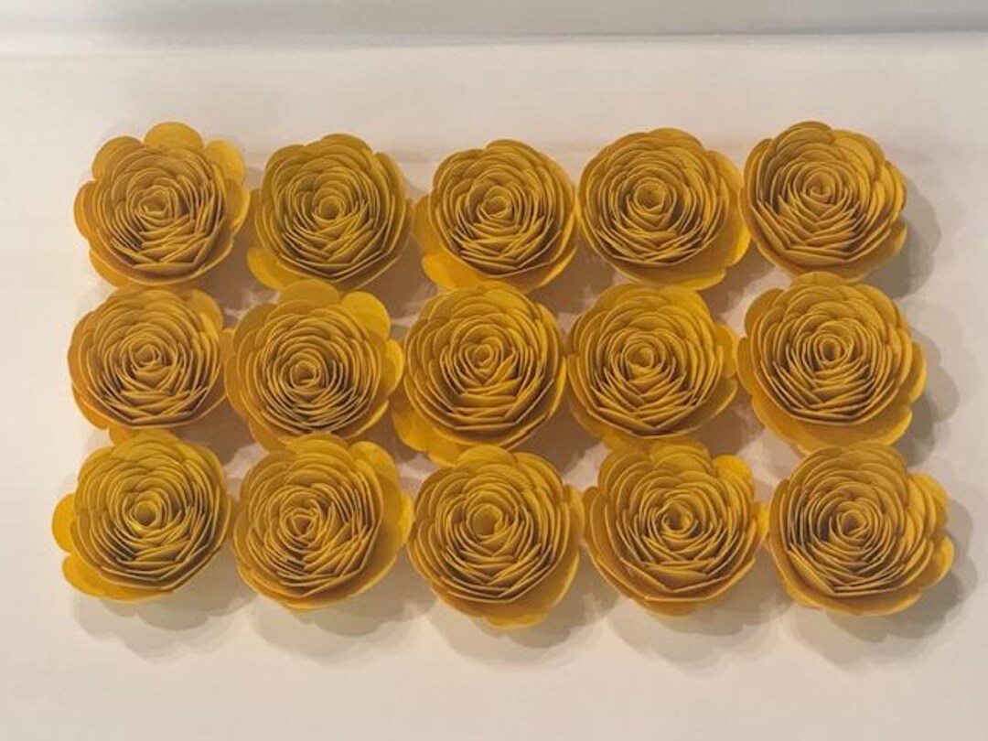 Rustic Roses Cardstock Yellow Cardstock Paper Roses: Handmade Craft Embellishments - Etsy