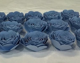 Blue Paper Roses - Blue Paper Flowers