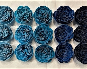 Blue Paper Roses - Blue Paper Flowers