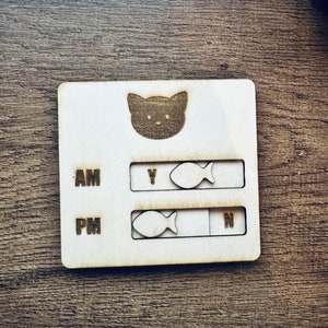 Modello magnete per monitoraggio dell'alimentazione dei gatti tagliato al laser SVG AI PDF
