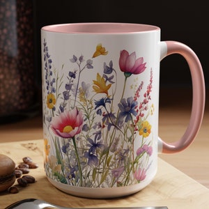 Wildflower Coffee Mug,floral Coffee Mug,wildflower Mug Gift,botanical ...