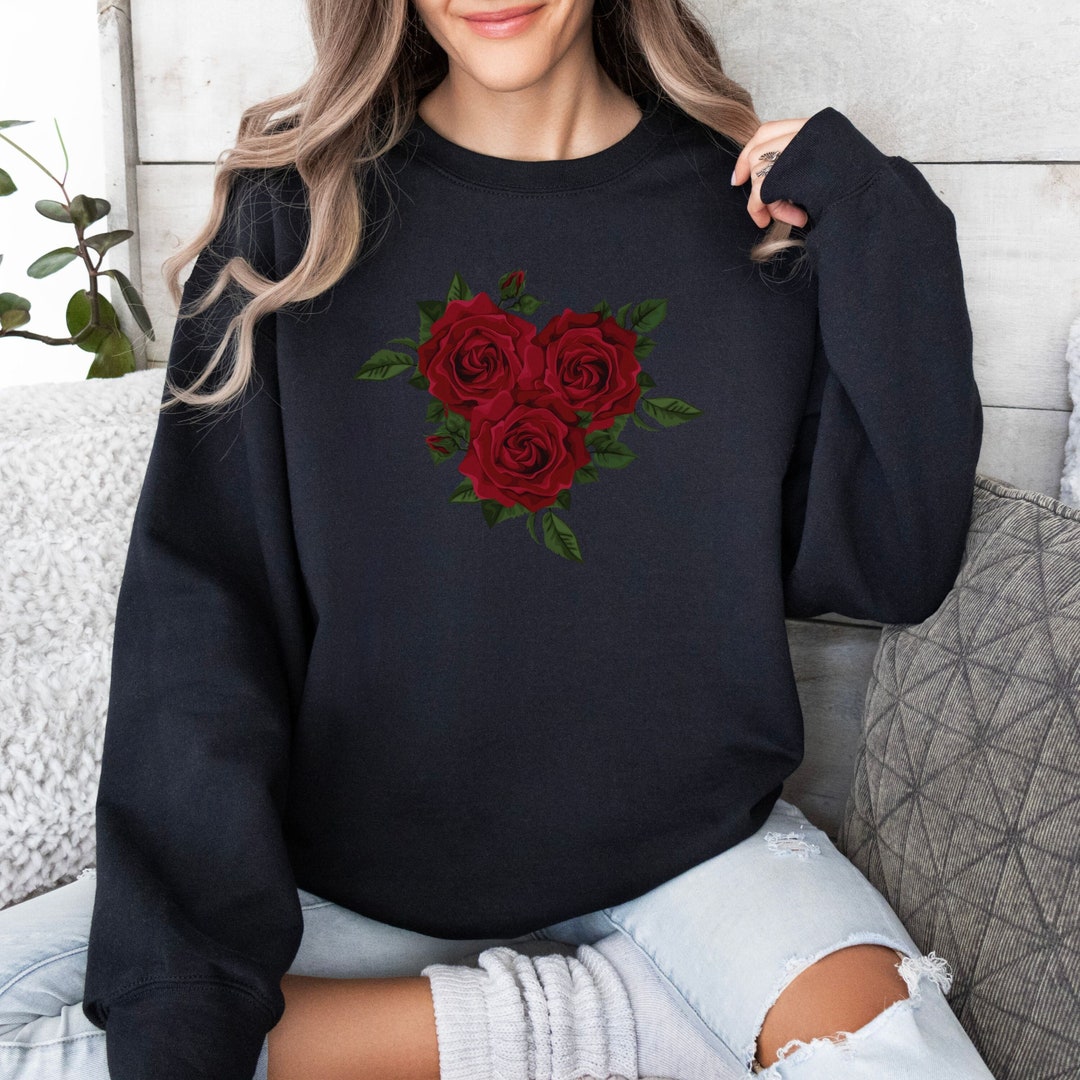 Cos. Rose Roses Sweatshirt, Rose Sweater,floral Sweater,roses Sweater,gift for ...