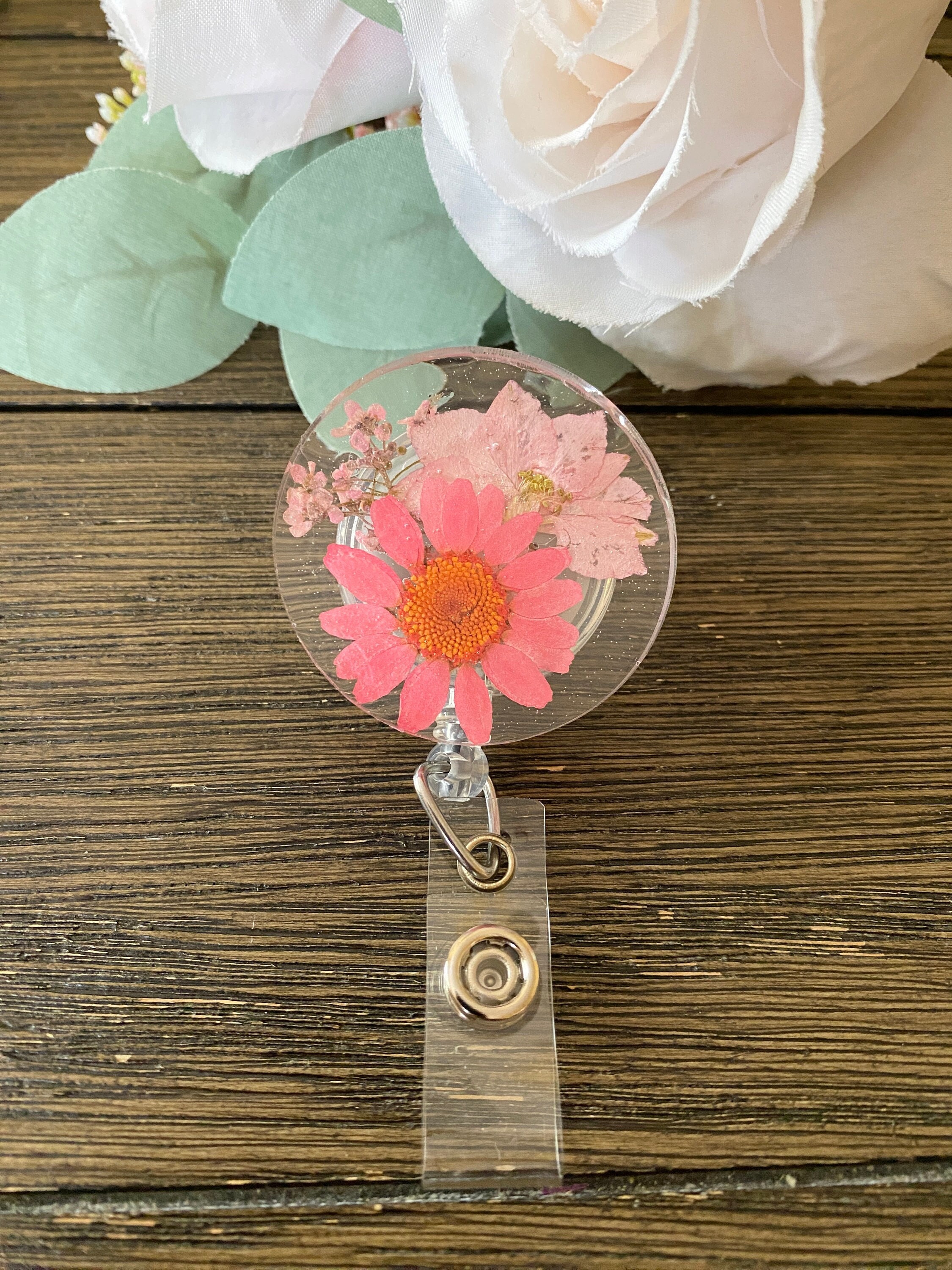 Daisy Badge Reels, Retro Style, Floral Badge Reels, Daisys, Flower
