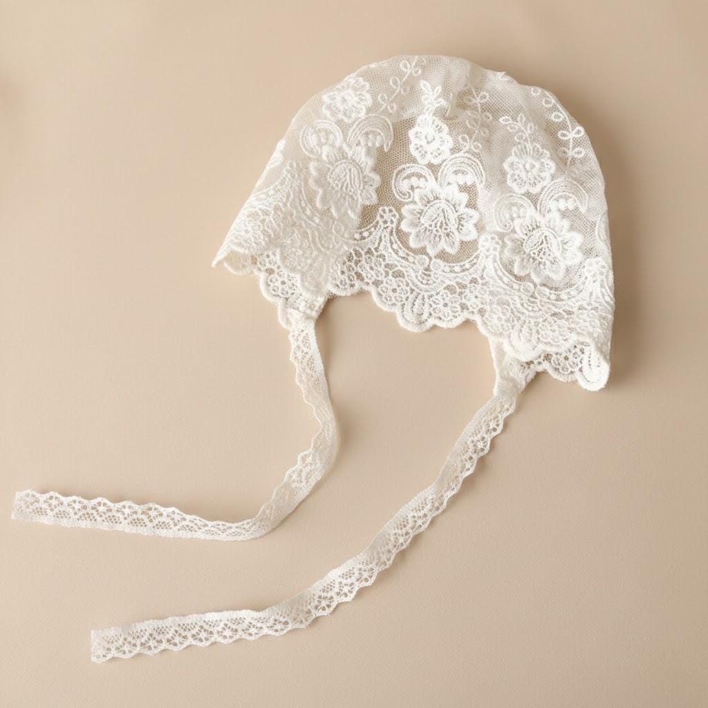 Baptization Hat Lace Christening Bonnet: Lace Baby Baptism Hat - Etsy